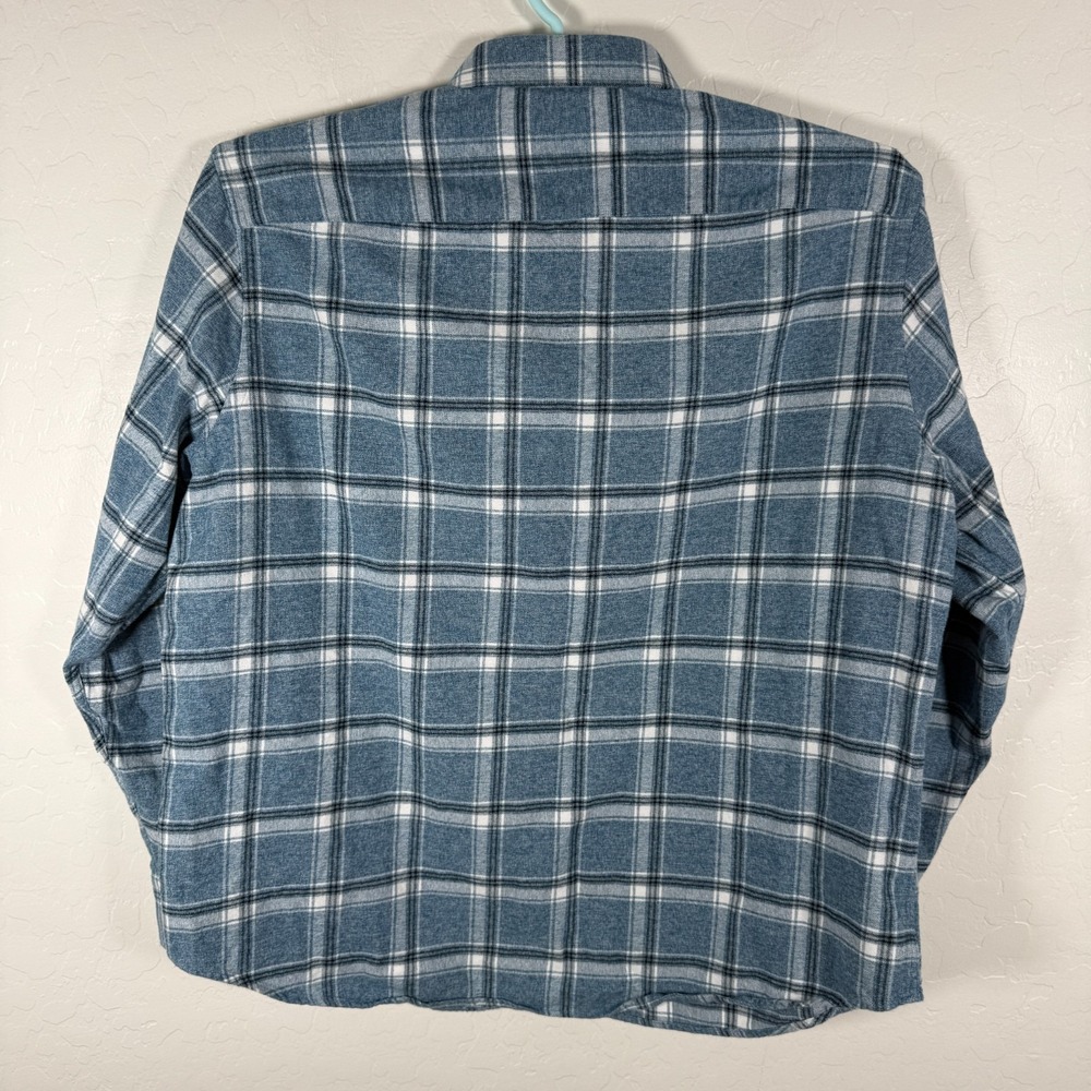 Untuckit Shirt Mens XL Blue Relaxed Fit Flannel Button Up Salentino Plaid - Picture 4 of 9